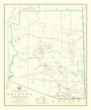 Vintage Arizona Post Route Map 1925