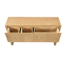 Geometric Carved Console Table With 3 Soft Close Drawers by HouseOfZazla