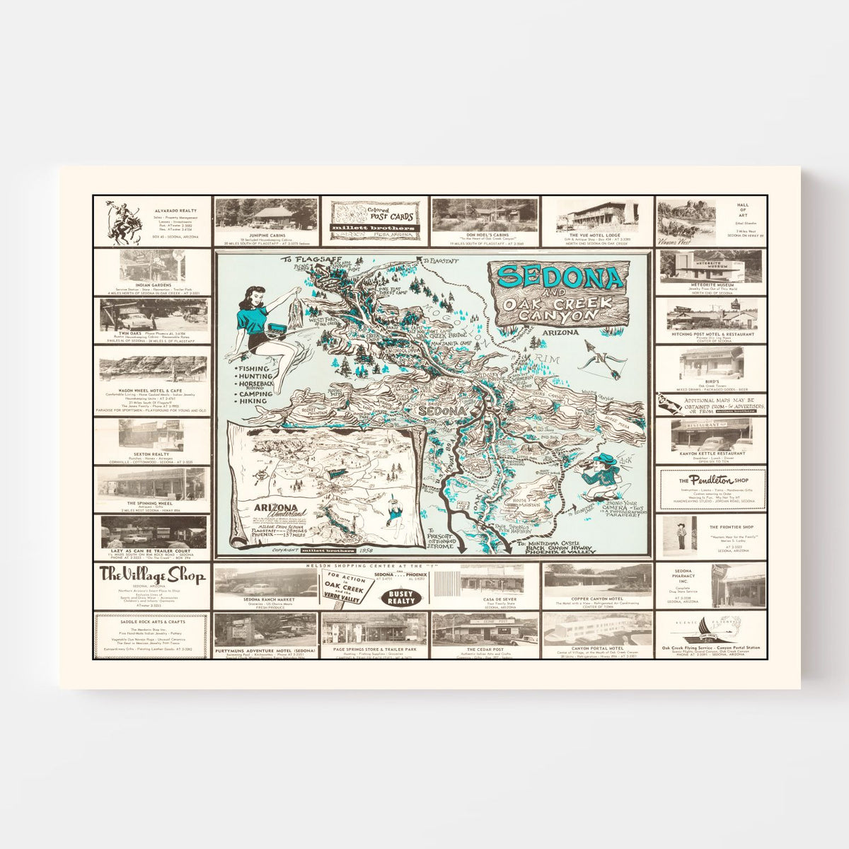 Vintage Sedona Map 1958, photo 4 of 5