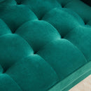 70" Modern button tufted sofa with 2 throw pillows for living room,Emerald