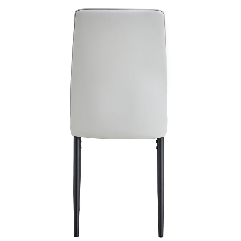 5-piece Dining Table Chairs Set, Rectangular Dining Room Table Set for 4, Modern Dining Table and faux leather Chairs for Kitchen Dining Room, Small Space, GRAY