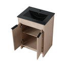 24 Inch Freestanding Bathroom Vanity with Black Ceramic Sink & 2 Soft-Close Cabinet Doors (BLO-G-BL9060BK),W1286S