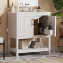 Elegant Bathroom Vanity With Ceramic Sink And Versatile Storage by Unique Piece Furniture