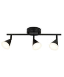 Alsy 19"W 3-Light LED Track Bar Modern Light Fixture, Matte Black with Frosted Acrylic Shades by LampsUSA