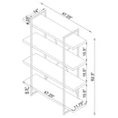 Herringbone - Bookcase With Full Length Shelf - Gray by HouseOfZazla