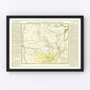 Vintage Map of Arkansas 1822