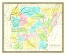 Vintage Map of Arkansas 1836
