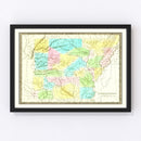 Vintage Map of Arkansas 1836