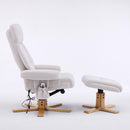 Upholstered Heated Massage 360° Swivel Accent Chair With Ottoman by HouseOfZazla