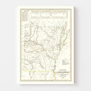 Vintage Map of Arkansas 1845