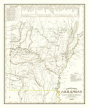 Vintage Map of Arkansas 1845