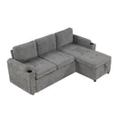 Convertible L Shaped Sofa Couch With Storage, Cup Holders, USB Ports by HouseOfZazla