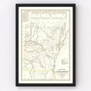 Vintage Map of Arkansas 1845