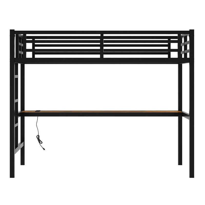 Metal Twin XL Size Loft Bed with Power Outlet and LED Light, photo 10 of 10