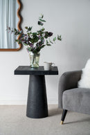 Square Side Table With Pedestal Base by HouseOfZazla
