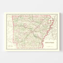 Vintage Map of Arkansas 1876