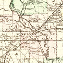 Vintage Map of Arkansas 1876