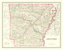 Vintage Map of Arkansas 1876