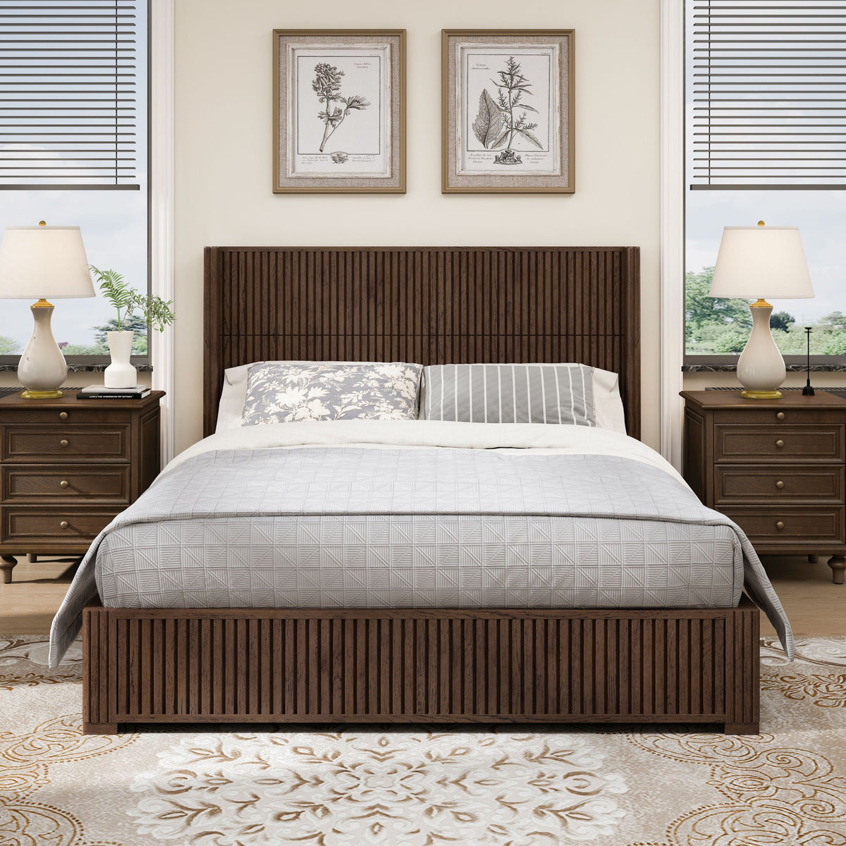 Platform Bed Frame With Headboard, Floor Standing Design, photo 38 of 40