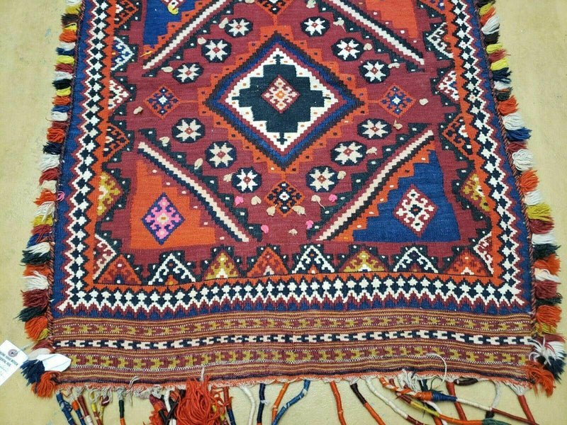 3' X 4' Antique Handmade Turkish Wool Kilim Rug Decorative Seat Cover