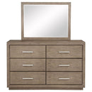 Kenora 6-drawer Dresser and Mirror Barley Brown
