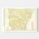 Vintage Map of Arkansas 1917