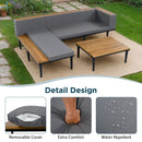 Luxury L-Shaped Acacia Wood Outdoor Sectional Sofa Set by HouseOfZazla