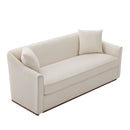 3 Seater Sofa With Wrap Around Armrests And Throw Pillows