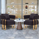 Modern Decorative Chair Teddy Fleece Upholstered And Metal Foot by Unique Piece Furniture