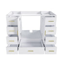 42" Bathroom Vanity Base Cabinet with 2 Soft-Close Double Doors & 9 Smooth Drawers