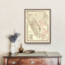 Vintage Map of California 1880
