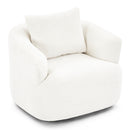 360° Swivel Barrel Sofa Chair With Throw Pillow, Upholstered Accent Chair by HouseOfZazla