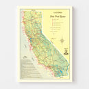 Vintage California State Park Map 1956