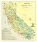 Vintage California State Park Map 1956