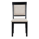 5-Piece Retro Dining Set, Rectangular Wooden Dining Table and 4 Upholstered Chairs for Dining Room and Kitchen (Black)