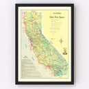 Vintage California State Park Map 1956