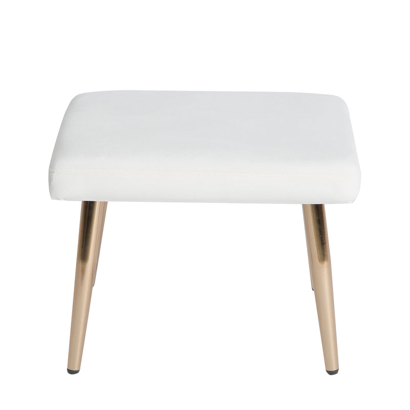 Accent Chair with Ottoman Set,Velvet Accent Chair with Gold Legs, Upholstered Single Sofa for Living Room Bedroom