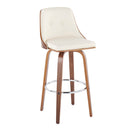 Gianna - Mid Century Modern Fixed Height Barstool With Swivel With Round Footrest (Set of 2) by HouseOfZazla