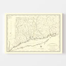 Vintage Map of Connecticut 1796