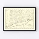 Vintage Map of Connecticut 1796