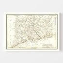 Vintage Map of Connecticut 1814