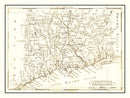Vintage Map of Connecticut 1814