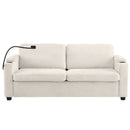 Sleeper Sofa Loveseat Sofa With Full Size Mattress, 2 USB Ports, 2 Cup Holders, 2 Side Pockets And Phone Holder by HouseOfZazla