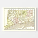 Vintage Map of Connecticut 1856