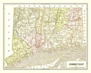 Vintage Map of Connecticut 1856