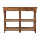 Solid Wood Spindle Woven Console