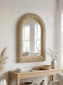 24.2"x36" Woven Texture Decorative Arched Mirror by HouseOfZazla