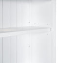 83.4"Tall Bookshelf &Writting Desk Suite,Modern Bookcase Suite with LED Lighting, Drawers,Doors,Study Desk and Open Shelves,2-Piece Set for Living Room,Home Office,Study Room,White