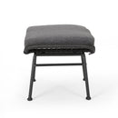 Montana Faux Rattan Outdoor Patio Ottoman with Cushion (Set of 2)