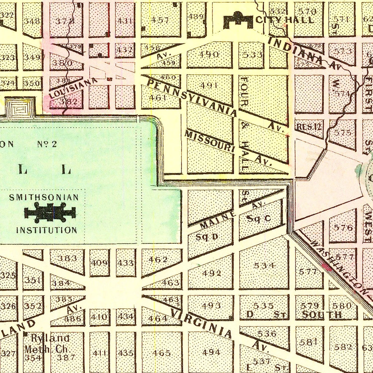Vintage Georgetown & Washington DC Map 1856, photo 2 of 5